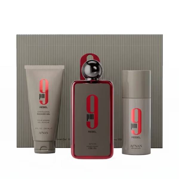 Afnan 9 PM Rebel EDP 100 ML + Shower Gel 150 ML + Body Spray 150 ML (H)
