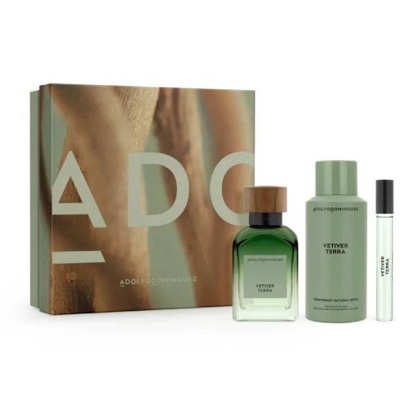 Adolfo Dominguez Set Vetiver Terra EDP 120 ML + 10 ML + DEO 150 ML (H)