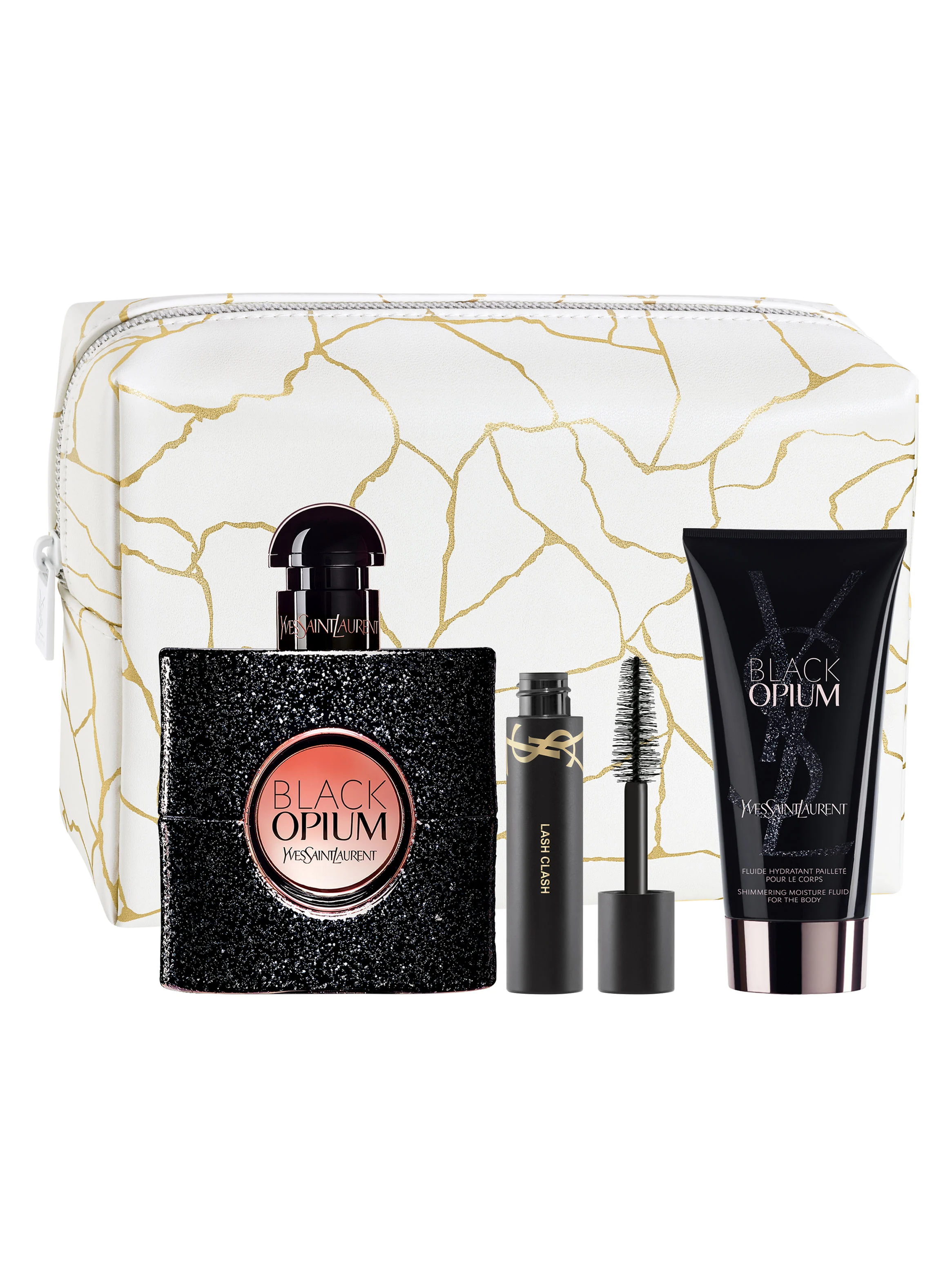 Yves Saint Laurent Set Estuche Black Opium EDP 50ML Body Lotion 50ML Máscara de pestañas 2ML + Cosmetiquero YSL Beauté