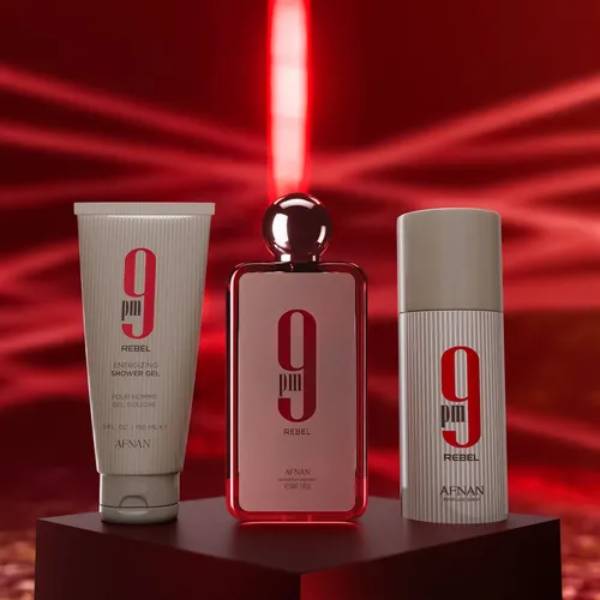 Afnan 9 PM Rebel EDP 100 ML + Shower Gel 150 ML + Body Spray 150 ML (H)