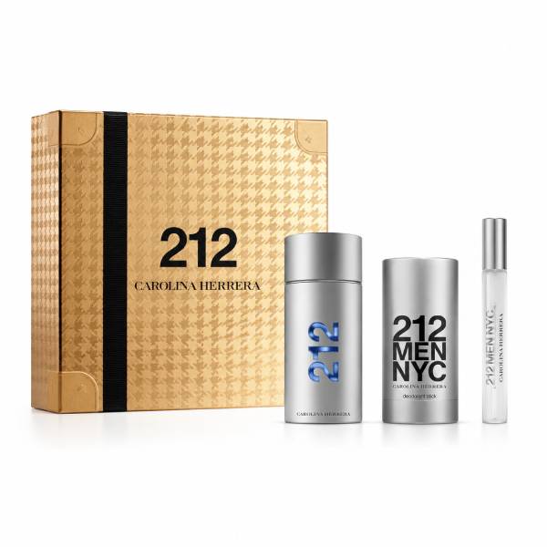 Carolina Herrera 212 Men Set EDT 100 ML +Deo 75 ML + Mini 10 ML (H)