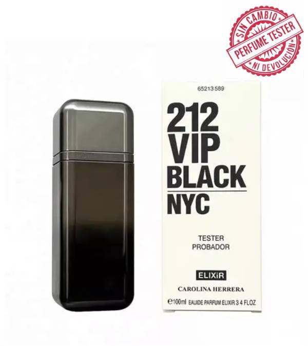 Carolina Herrera 212 Vip Black Elixir EDP 100 ML Tester (H)